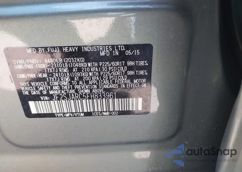 2015 Subaru Forester 2.5I Limited z USA, uszkodzony, nr VIN JF2SJARC5FH833961